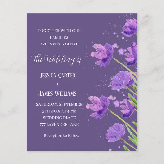 Lila Wasserfarbenpracht (Vorderseite)