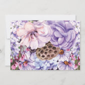 Lila Wasserfarbenprägung Dankeskarte (Rückseite)