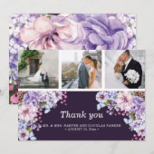 Lila Wasserfarbenprägung Dankeskarte (Vorne/Hinten)