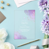 lila Wasserfarbenprägung Erste Heilige Kommune Acryleinladungen (In Situ (Hochzeit))