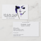 Lila Wasserfarbenprägung Visitenkarte (Vorne/Hinten)