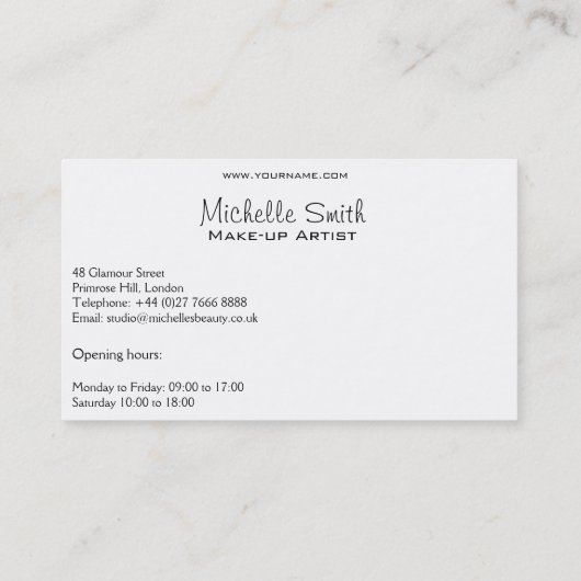 Lila Wasserfarbenprägung Visitenkarte (Rückseite)