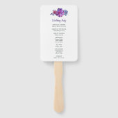 Lila Wasserfarbenpräparate Hochzeitsprogramme Fächer (Rückseite)