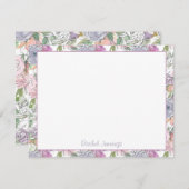 Lila Wasserfarbenskizze Personalisierter Name Mitteilungskarte (Vorne/Hinten)