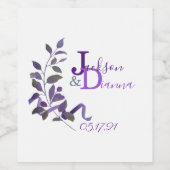 Lila Wasserfarbenstrahlung Weinetikett (Einzelnes Label)