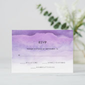 Lila Wasserfarbenwellen | RSVP-Reaktion auf Hochze RSVP Karte (Stehend Vorderseite)