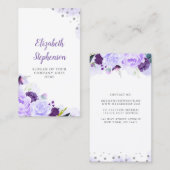 Lila Wasserfarbenwelt Elegant und modern Visitenkarte (Vorne/Hinten)