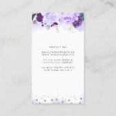 Lila Wasserfarbenwelt Elegant und modern Visitenkarte (Rückseite)