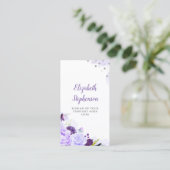 Lila Wasserfarbenwelt Elegant und modern Visitenkarte (Stehend Vorderseite)