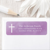 Lila Wasserfarbkreuz Religiöse Rücksendeadresse (Insitu)