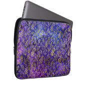 Lila Wasserfarbmuster mit goldenen Blätter Laptopschutzhülle (Vorne Rechts)