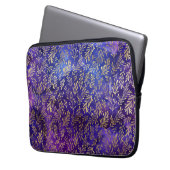 Lila Wasserfarbmuster mit goldenen Blätter Laptopschutzhülle (Vorderseite Links)