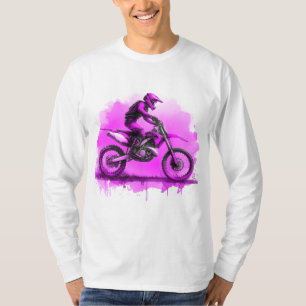 Lila Wasserfarbrad T-Shirt