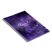 Lila Wasserfarbraum. Moderne Galaxiesterne Notizblock (Rechte Seite)