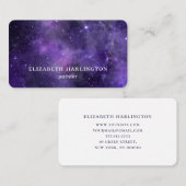 Lila Wasserfarbraum. Moderne Galaxiesterne Visitenkarte (Vorne/Hinten)