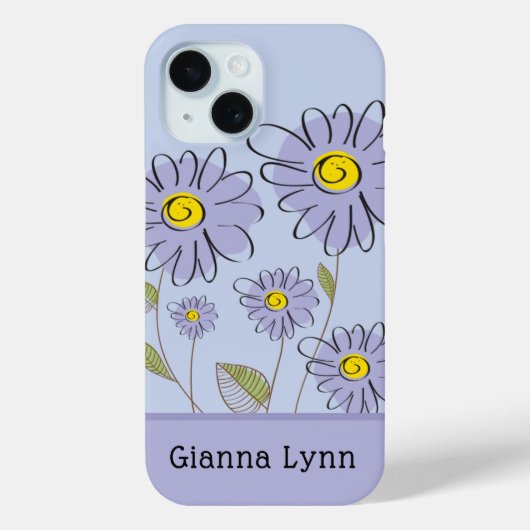 Lila Wasserfarbstoffe Mit Monogramm Case-Mate iPhone Hülle (Rückseite)