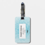 Lila WasserfarbWolf mit Boho Kranz Gepäckanhänger (Rückseite vertikal)