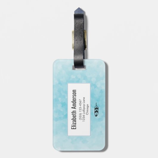 Lila WasserfarbWolf mit Boho Kranz Gepäckanhänger (Rückseite vertikal)