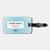 Lila WasserfarbWolf mit Boho Kranz Gepäckanhänger (Rückseite horizontal)