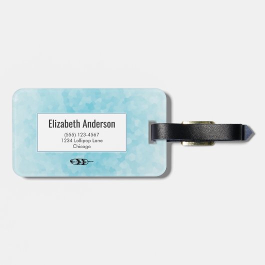 Lila WasserfarbWolf mit Boho Kranz Gepäckanhänger (Rückseite horizontal)