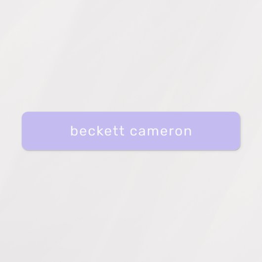 Lila wasserfester Name Etiketten (Design 1)