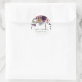 LILA WASSERFLORALFLÄCHE MIT WASSER RUNDER AUFKLEBER (Tasche)