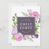 Lila Wassergymnastik-Hochzeit in Rosa Einladung (Rückseite)