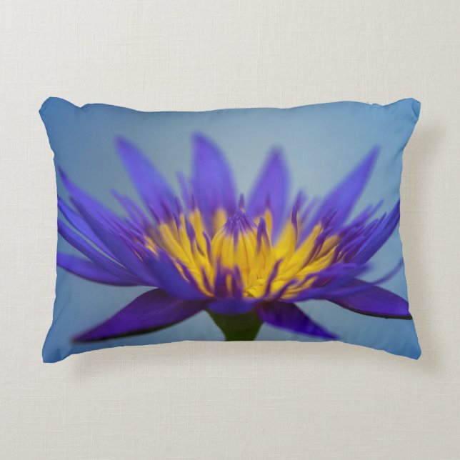 Lila Wasserlilie Dekokissen (Vorderseite)