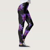 Lila Wasserlilie Lotus Leggings (Rechts)