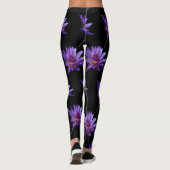 Lila Wasserlilie Lotus Leggings (Rückseite)