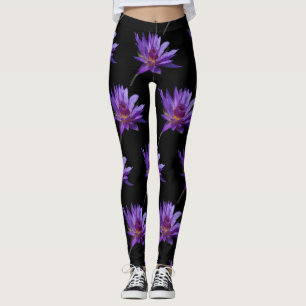 Lila Wasserlilie Lotus Leggings