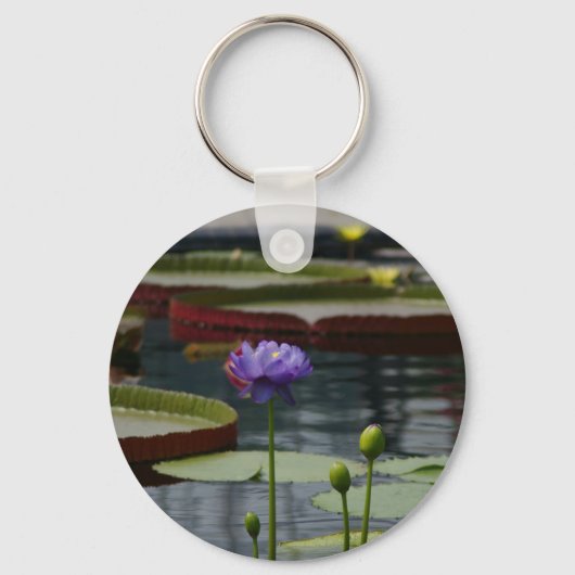 Lila Wasserlilie Schlüsselanhänger (Vorderseite)