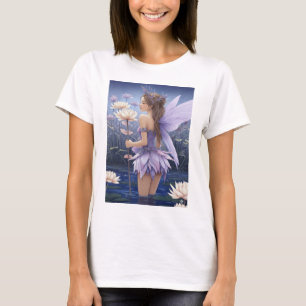 Lila Wasserlilien-Fee Fantasy Art T-Shirt