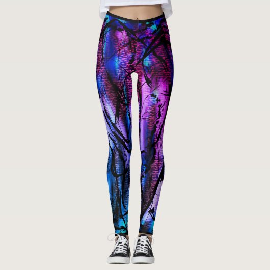 Lila Wassersturm Leggings (Vorderseite)