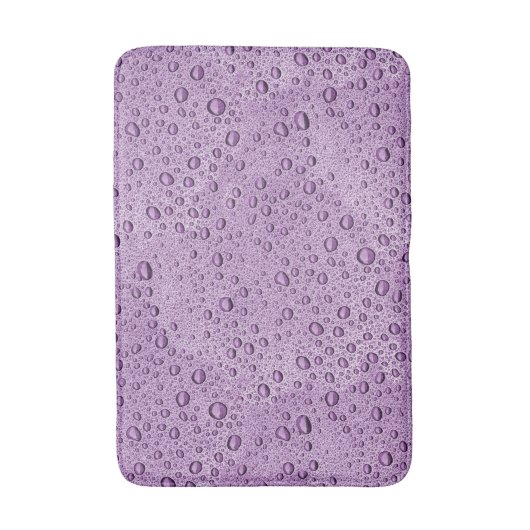 Lila Wassertröpfchen Badematte (Vorderseite Vertikal)