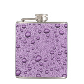 Lila Wassertröpfchen Flachmann (Vorderseite)