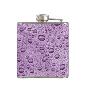 Lila Wassertröpfchen Flachmann (Rückseite)