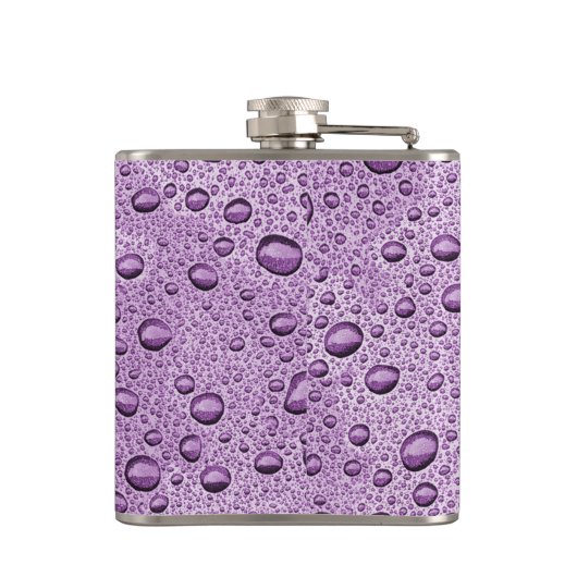 Lila Wassertröpfchen Flachmann (Rückseite)