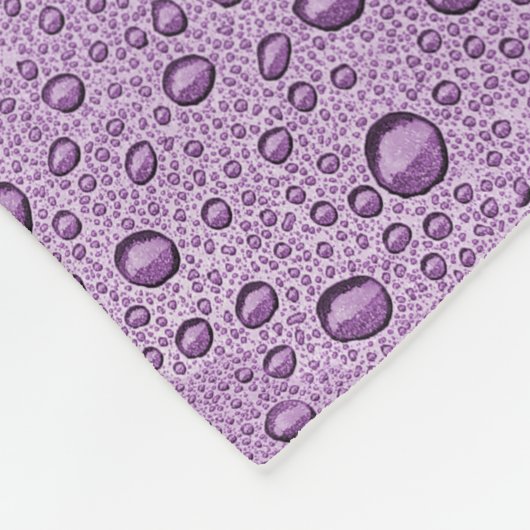 Lila Wassertröpfchen Fleecedecke (Ecke)