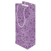 Lila Wassertröpfchen Geschenktüte Für Weinflaschen (Rückseite Schrägansicht)