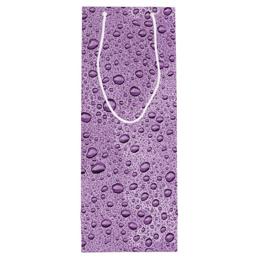 Lila Wassertröpfchen Geschenktüte Für Weinflaschen (Rückseite)