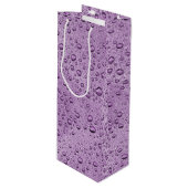 Lila Wassertröpfchen Geschenktüte Für Weinflaschen (Vorderseite Schrägansicht)