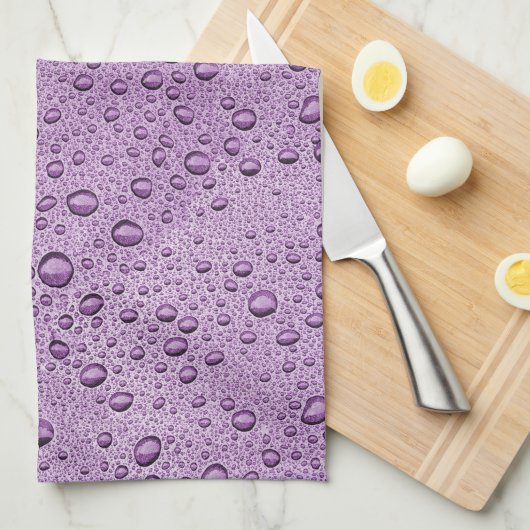 Lila Wassertröpfchen Geschirrtuch (Viertel Falte)