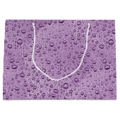Lila Wassertröpfchen Große Geschenktüte (Vorderseite)