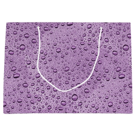 Lila Wassertröpfchen Große Geschenktüte (Vorderseite)