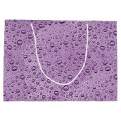Lila Wassertröpfchen Große Geschenktüte (Rückseite)