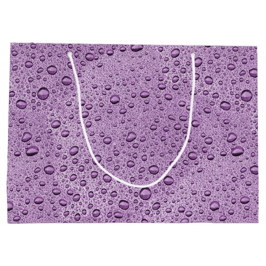 Lila Wassertröpfchen Große Geschenktüte (Rückseite)
