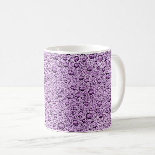 Lila Wassertröpfchen Kaffeetasse (VorderseiteRechts)