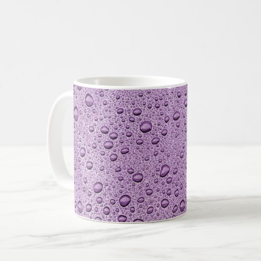 Lila Wassertröpfchen Kaffeetasse (Vorderseite Links)