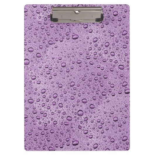Lila Wassertröpfchen Klemmbrett (Vorderseite)